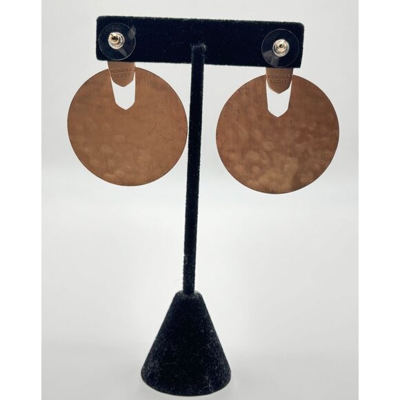 Kendra Scott Rose Gold-Toned Hammered Disc Drop Earrings - Picture 6 of 6